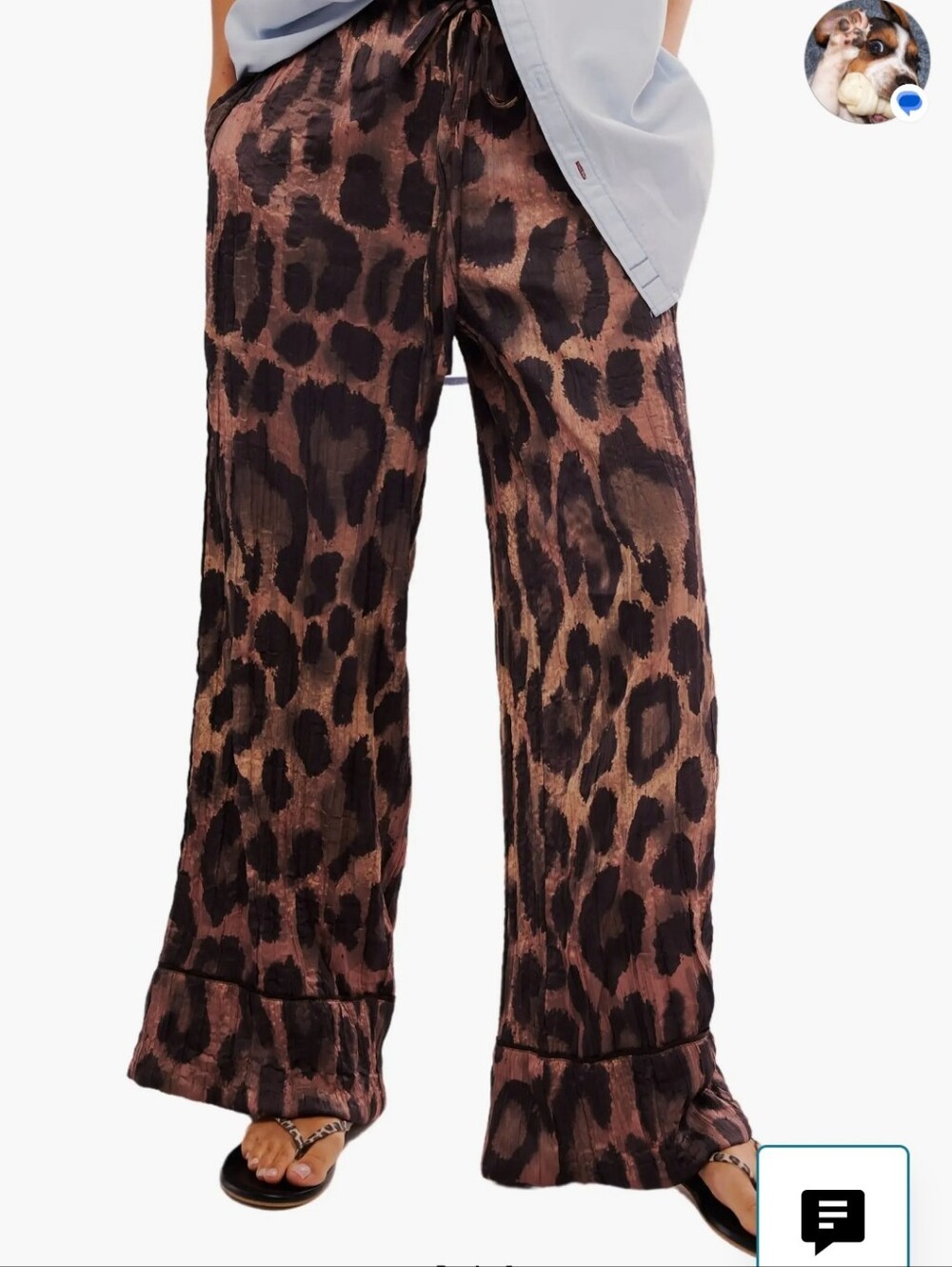 Free People All Out Leopard Satin Pants XS